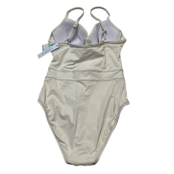 Bleu Rod Beattie Swimsuit 8 White Fine Line Belted One Piece Underwire Resort - Picture 2 of 6